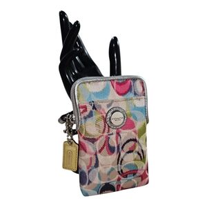 COACH Poppy Signature Scribble Colorful Ikat Patterned Wristlet